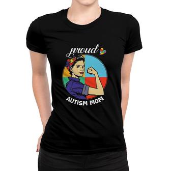 Womens Autism Awareness Month Mama Autistic Proud Autism Mom Women T-shirt - Seseable