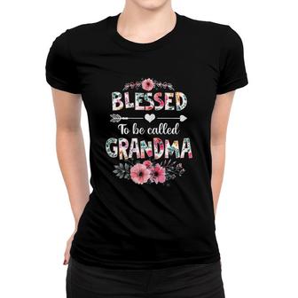 Womens Blessed To Be Called Grandma Funny Grandma Mothers Day Women T-shirt - Seseable