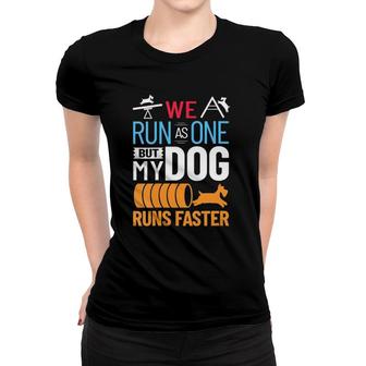 Womens Dog Agility Course Training Tunnel Jumps Trainer V-Neck Women T-shirt | Mazezy