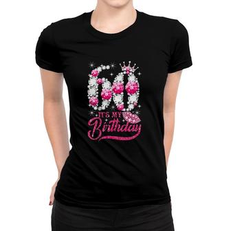 Womens Its My 60Th Birthday Queen 60 Years Old Shoes Crown Diamond V-Neck Women T-shirt - Seseable