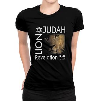 Womens Lion Of Judah Christian Messianic V-Neck Women T-shirt | Mazezy