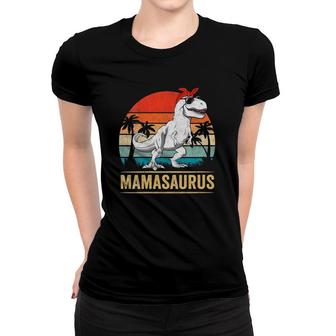 Womens Mamasaurusrex Dinosaur Mama Saurus Family Matching Women V-Neck Women T-shirt | Mazezy