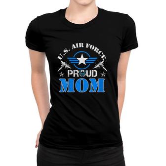 Womens Proud Mom Us Air Force - Usaf Veteran Gift V-Neck Women T-shirt - Seseable