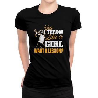 Womens Yes I Throw Like A Girl - Baseball & Softball Gift Women T-shirt | Mazezy