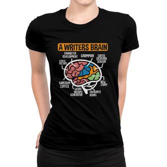 Writing Published Author Book Writer A Writers Brain Women T-shirt | Mazezy