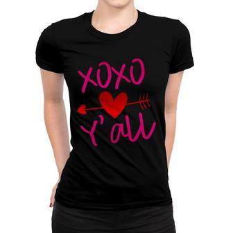 Xoxo Arrow Yall Red Pink Valentines Day Festive Women T-shirt - Monsterry
