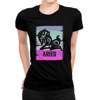 Zodiac Aries Birthday April Born March Stuff Ideas Clothing Women T-shirt | Mazezy