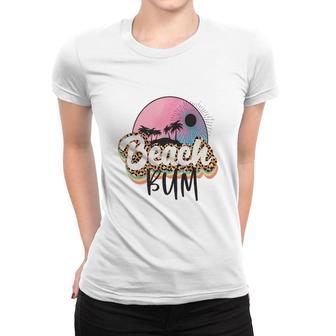 Beach Bum Leopard Vitange Summer Design Women T-shirt - Seseable