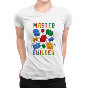 Brick Builder Funny Blocks Master Builder Women T-shirt | Mazezy