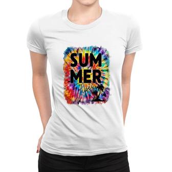 Colorful Summer Vibe For Everybody Retro Summer Beach Women T-shirt - Seseable