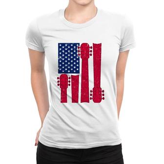 Cool Guitar Player Guitarist I Us American Flag Guitars Women T-shirt | Seseable CA