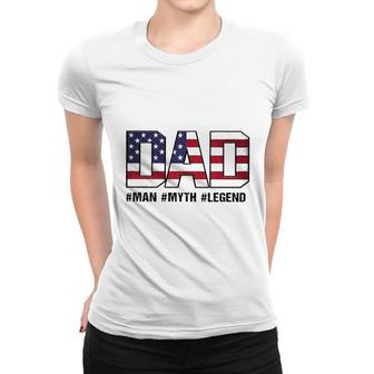 Dad Print USA Flag Impression New Letters Women T-shirt - Seseable