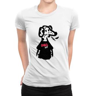 Dare Dog Bad Dogs Club Smoking Dalmatian Dog Women T-shirt | Mazezy