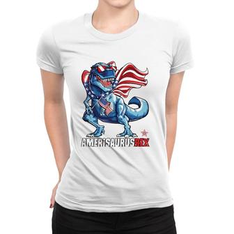 Dinosaur American Flag 4Th Of July Amerisaurusrex Essential Women T-shirt - Seseable