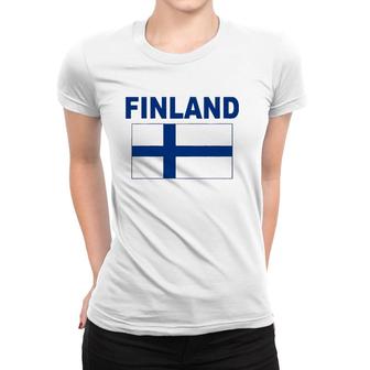 Finland Flag Cool Finnish Suomi Flags Gift Top Tee Women T-shirt | Mazezy