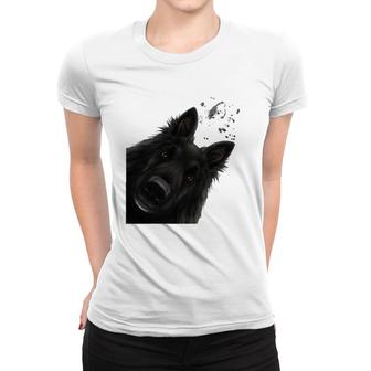Funny Curious Belgian Shepherd Dog Groenendael Women T-shirt | Mazezy