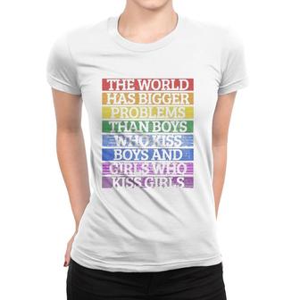 Gay Pride Month Lgbt The World Has Bigger Problems Rainbow Raglan Baseball Women T-shirt - Seseable