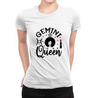 Gemini Girl Curly Hair Lipstick Decoration Birthday Women T-shirt - Seseable