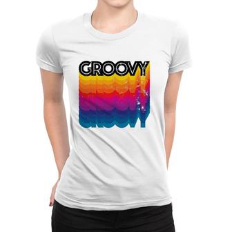 Groovy Distressed Vintage Retro 60S 70S Women T-shirt | Mazezy