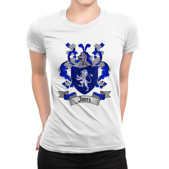 Jones Coat Of Arms | Jones Surname Family Crest Shield Women T-shirt - Seseable