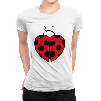 Ladybug Heart Love Ladybugs Gift Women T-shirt | Mazezy