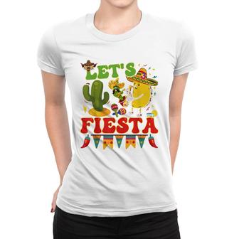 Lets Fiesta Avocado And Tacos Cinco De Mayo Mexican Women T-shirt - Seseable