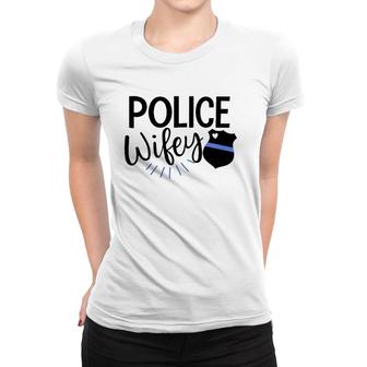 Police Wife Cute Police Officer Law Enforcement Wife Badge Women T-shirt | Mazezy