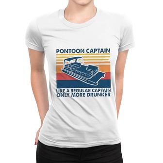 Pontoon Captain Like A Regular Captain New Blue Graphic Women T-shirt - Seseable