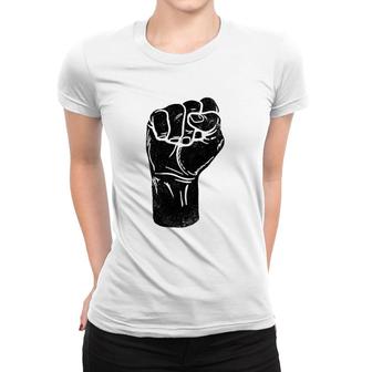 Power Fist Black History Pride Black Lives Matter Africa Women T-shirt - Seseable