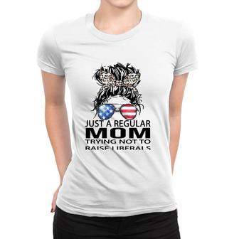 Republican Just A Regular Mom Trying Not To Raise Liberals Women T-shirt | Mazezy