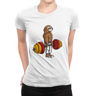 Sloth Deadlift Lazy Fitness Bodybuilder Animal Women T-shirt | Mazezy