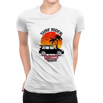 Surf Rider California Beach Retro Sunset Women T-shirt - Seseable