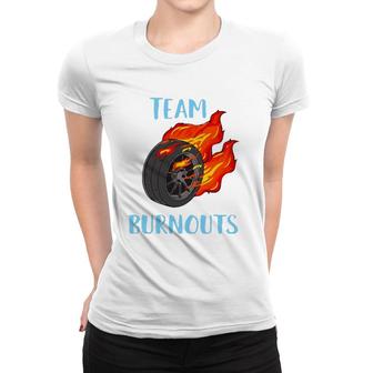 Team Burnouts Gender Reveal Party Idea For Baby Boy Reveal Women T-shirt | Mazezy
