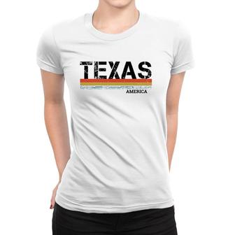 Texas Retro Vintage Stripes Gift & Souvenir For Texas Women T-shirt - Seseable
