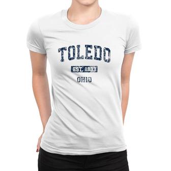 Toledo Ohio Oh Vintage Athletic Sports Design Women T-shirt | Mazezy