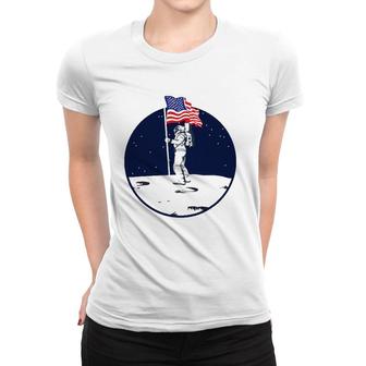 Us Flag Astronaut Independence Day 4Th Of July Party Women T-shirt - Seseable