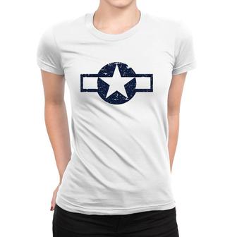 Vintage 1943 To 1947 Style Us Military Aviation Roundel Women T-shirt | Mazezy