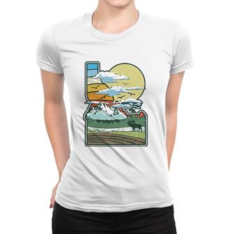 Vintage Idaho Nature & Outside Retro 80S Graphic Women T-shirt | Mazezy