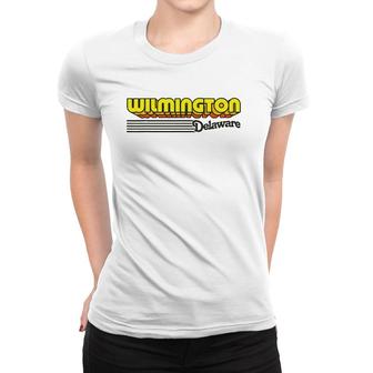 Vintage Wilmington Delaware - Retro Stripes Women T-shirt - Seseable