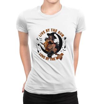 Witch Halloween Live By The Sun Love By The Moon Women T-shirt | Mazezy