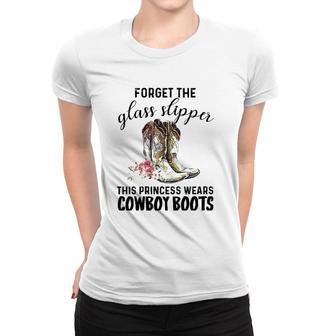 Womens Forget The Glass Slippers This Princess Wears Cowboy Boots V-Neck Women T-shirt | Mazezy