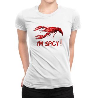 Womens Im Spicy Funny Cajun Crawfish V-Neck Women T-shirt | Mazezy