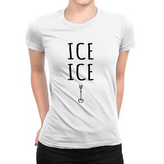 Womens Pregnancy Baby Expecting Ice Cute Pregnancy Announcement V-Neck Women T-shirt | Mazezy