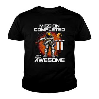 11Th Birthday Astronaut 11 Years Old Outer Space Birthday Youth T-shirt - Seseable