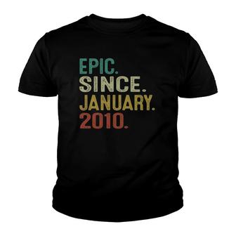 12 Years Old Vintage Epic Since January 2010 12Th Birthday Youth T-shirt - Seseable