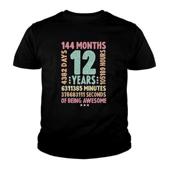 12Th Birthday 12 Years Old Vintage Retro - 12 Yr Old Youth T-shirt - Seseable