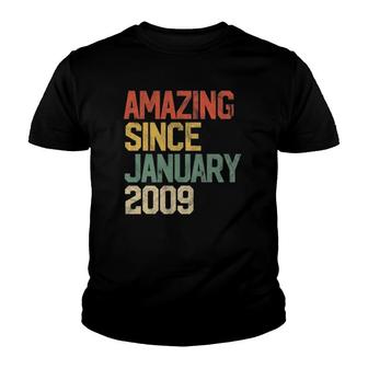 13 Years Old Gifts Amazing Since January 2009 13Th Birthday Youth T-shirt - Seseable