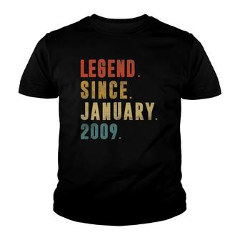 13 Years Old Gifts Legend Since January 2009 13Th Birthday Youth T-shirt - Seseable
