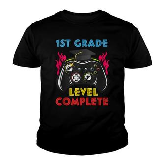 1St Grade Class Of 2022 Gamer Level Complete Graduation Youth T-shirt - Thegiftio UK