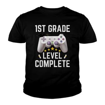 1St Grade Level Complete Gamer Class Of 2021 Graduation Gift Youth T-shirt - Thegiftio UK